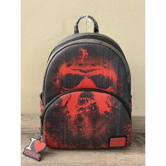 Jason Mini Backpack Loungefly | Bags | New Friday The 3th I Heart Love Horror Minibackpack ...